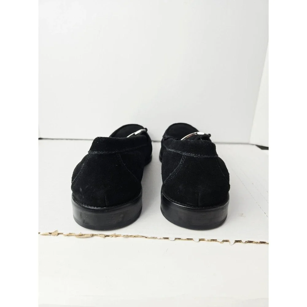 Men's Shoes‎ Stacy Adams Neville Suede Slip On Loafer Size 14M Black